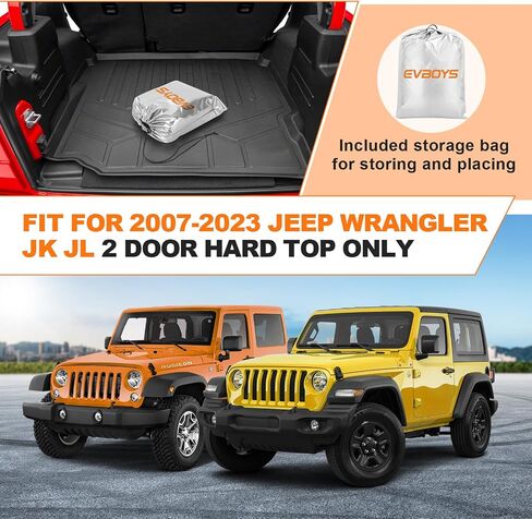 Wrangler Cover Windproof,Waterproof cab Cover for JK/JL 2 Door 2007-2023 Hard TOP ONLY, Exterior Covers Sun Rain Wind Snow Protection, Extra Mirror Cover, Storage Bag in Saudi Arabia