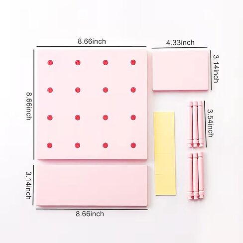 4 مجموعات من مجموعة أرفف Pegboard مع خطافات، أرفف بلاستيكية صغيرة عائمة منظم حائط للمكتب والمكتب والحمام والمدخل والمطبخ، بدون حفر in Kuwait