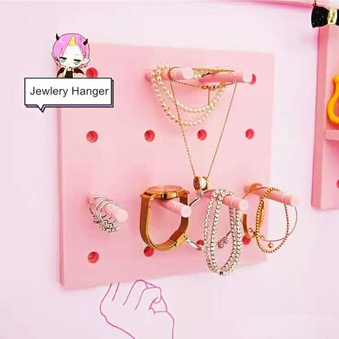 4 مجموعات من مجموعة أرفف Pegboard مع خطافات، أرفف بلاستيكية صغيرة عائمة منظم حائط للمكتب والمكتب والحمام والمدخل والمطبخ، بدون حفر in Kuwait