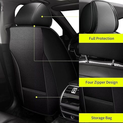 أغطية مقاعد السيارة مجموعة كاملة مناسبة لسيارة Chevy Trailblazer 2021 2022 2023 2024 واقي مقعد جلدي مقاوم للماء وجيد التهوية مع وسادة هوائية متوافقة مع غطاء وسائد السيارات 5 مقاعد (أسود) in Kuwait