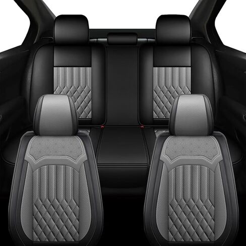 أغطية مقاعد السيارة مجموعة كاملة مناسبة لسيارة Chevy Trailblazer 2021 2022 2023 2024 واقي مقعد جلدي مقاوم للماء وجيد التهوية مع وسادة هوائية متوافقة مع غطاء وسائد السيارات 5 مقاعد (أسود) in Kuwait