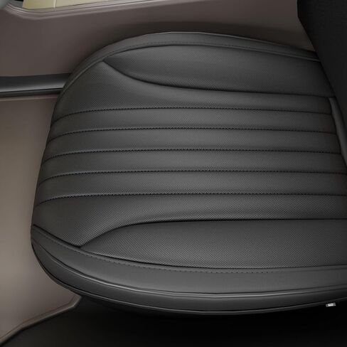 قطعتان من أغطية مقاعد السيارة LB، أغطية وسائد المقعد الأمامي السفلي، جلد نابا مقاوم للماء، مضاد للانزلاق والتفاف حول الجزء السفلي، ملاءمة داخلية عالمية للسيارات لشاحنات البيك أب السيدان، أسود in Kuwait