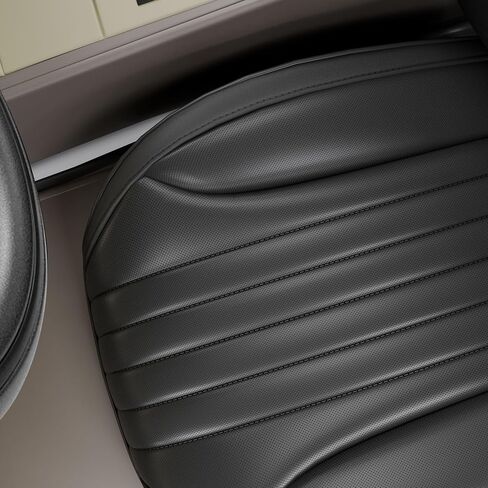 قطعتان من أغطية مقاعد السيارة LB، أغطية وسائد المقعد الأمامي السفلي، جلد نابا مقاوم للماء، مضاد للانزلاق والتفاف حول الجزء السفلي، ملاءمة داخلية عالمية للسيارات لشاحنات البيك أب السيدان، أسود in Kuwait