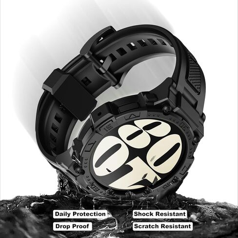 GELISHI متوافق مع Galaxy Watch 6 Band 44mm 40mm حافظة متينة للرجال رياضية حافظة واقية من الصدمات لساعة Galaxy Watch 6/5/4 40mm 44mm in Kuwait