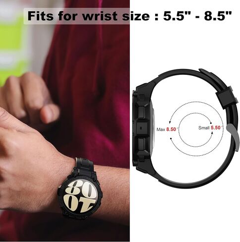 GELISHI متوافق مع Galaxy Watch 6 Band 44mm 40mm حافظة متينة للرجال رياضية حافظة واقية من الصدمات لساعة Galaxy Watch 6/5/4 40mm 44mm in Kuwait