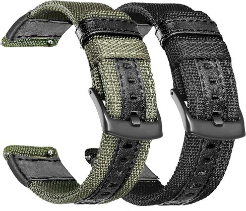 Olytop Galaxy Watch 4/6 العصابات الكلاسيكية 47 مم 46 مم 43 مم 42 مم، ساعة 4/5/6 حزام 44 مم 40 مم، ساعة 5 برو باند 20 مم حزام بديل رياضي من النايلون للرجال والنساء لساعة سامسونج Active 2/3 41 مم أسود أخضر in Kuwait