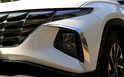 اكسسوارات السيارات تناسب هيونداي توكسون 2023 2022 غطاء المصباح الأمامي المصباح (الكروم الفضي) ABS 2 قطعة in Saudi Arabia