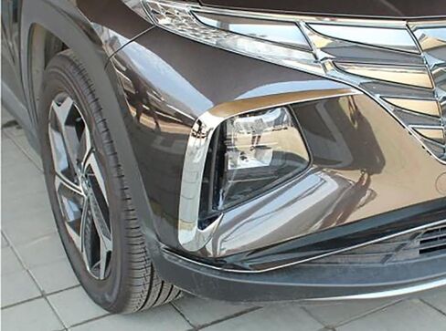 اكسسوارات السيارات تناسب هيونداي توكسون 2023 2022 غطاء المصباح الأمامي المصباح (الكروم الفضي) ABS 2 قطعة in Saudi Arabia
