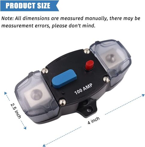 KEDAKEJI 12-48 فولت DC 300A إعادة تعيين يدوي لقاطع الدائرة، 0-8 مقياس التصيد محرك السيارات ستيريو الصوت مضمنة الصمامات كتلة حاملي العاكس للسيارات RV البحرية قارب (300Amp) in Kuwait