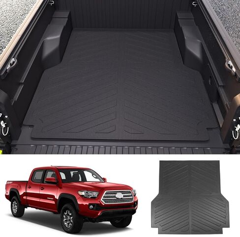 حصيرة سرير شاحنة Xipoo متوافقة مع 2005-2023 Toyota Tacoma Truck Bed Mat TPE Bed Liner Bed Mat Mat استبدال لسرير طويل 6 أقدام 2005-2023 Toyota Tacoma Accessories (6 أقدام طويلة حصيرة سرير نمط حبوب الأرز) in Saudi Arabia