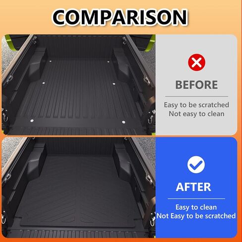 حصيرة سرير شاحنة Xipoo متوافقة مع 2005-2023 Toyota Tacoma Truck Bed Mat TPE Bed Liner Bed Mat Mat استبدال لسرير طويل 6 أقدام 2005-2023 Toyota Tacoma Accessories (6 أقدام طويلة حصيرة سرير نمط حبوب الأرز) in Saudi Arabia