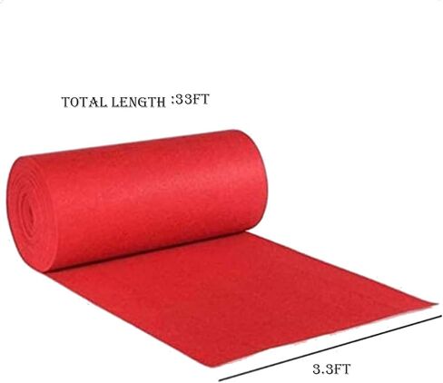 سجاد عداء 3.3x33FT 100GSM غير قابل للانزلاق سجادة حمراء عداء الممر المدرج سجادة حفل الزفاف عداء الممر لحفلات الزفاف والمناسبات الخاصة in Saudi Arabia