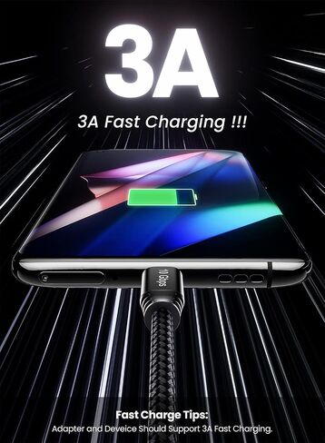 Fasgear USB C Cable 4.9ft - USB A to Type C 3.2 Gen 2 Cord Braided 10Gbps Android Auto Type C Data Cable 3A Fast Charge Compatible for USB-C Portable SSD Galaxy S23 PS5 Controller Switch (1.5m, Grey) in Saudi Arabia