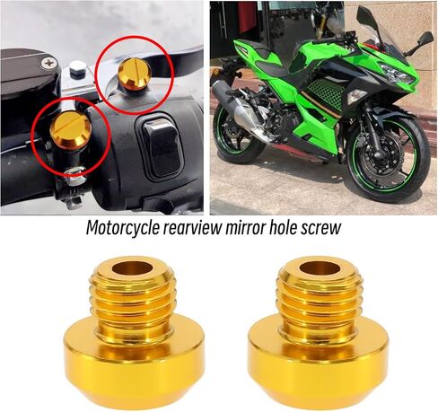 The Lord of the Tools 4PCS Motorcycle Mirror Hole Plugs Aluminium Alloy Blanking Screws Left & Right Thread for M10x1.25 Mirror Holes Accessories Black in Saudi Arabia