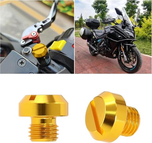 The Lord of the Tools 4PCS Motorcycle Mirror Hole Plugs Aluminium Alloy Blanking Screws Left & Right Thread for M10x1.25 Mirror Holes Accessories Black in Saudi Arabia
