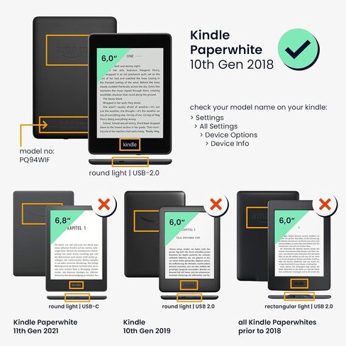 حافظة kwmobile متوافقة مع Amazon Kindle Paperwhite (10. Gen - 2018) - حافظة قابلة للطي لحماية القارئ الإلكتروني من نسيج اللباد على شكل كتاب - لا تلمس قارئي الإلكتروني أبيض/رمادي داكن in Saudi Arabia