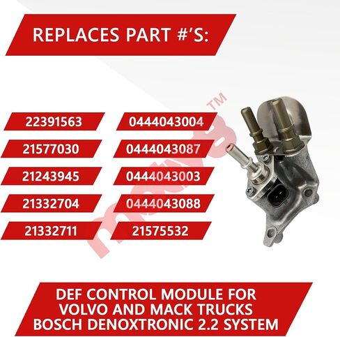 DEF Dosing Unit - For D13 VNL Volvo and Mack Truck 22391563, 21577030 & 21243945 / Doser Compatible with BOSCH Denoxtronic 2.2 System 0444043087 in Kuwait