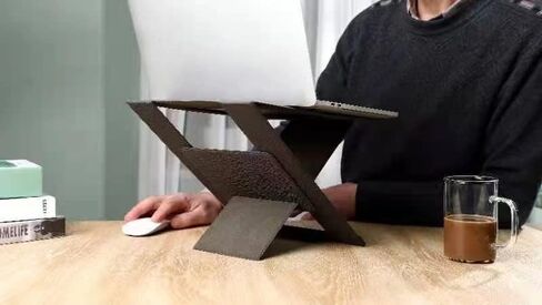 مكتب قائم من DesignNest FoldStand، حامل كمبيوتر محمول نحيف، قابل لإعادة الاستخدام، قابل للتعديل، متين، سهل الإعداد، زوايا عرض مريحة، متوافق مع أجهزة الكمبيوتر المحمولة حتى 15.6 بوصة، رمادي (رمادي) in Kuwait