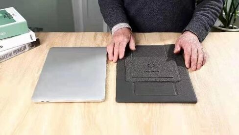 مكتب قائم من DesignNest FoldStand، حامل كمبيوتر محمول نحيف، قابل لإعادة الاستخدام، قابل للتعديل، متين، سهل الإعداد، زوايا عرض مريحة، متوافق مع أجهزة الكمبيوتر المحمولة حتى 15.6 بوصة، رمادي (رمادي) in Kuwait