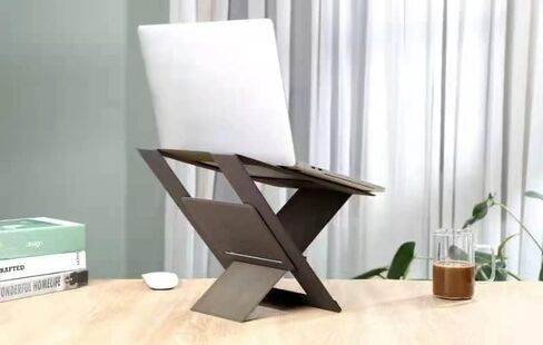مكتب قائم من DesignNest FoldStand، حامل كمبيوتر محمول نحيف، قابل لإعادة الاستخدام، قابل للتعديل، متين، سهل الإعداد، زوايا عرض مريحة، متوافق مع أجهزة الكمبيوتر المحمولة حتى 15.6 بوصة، رمادي (رمادي) in Kuwait