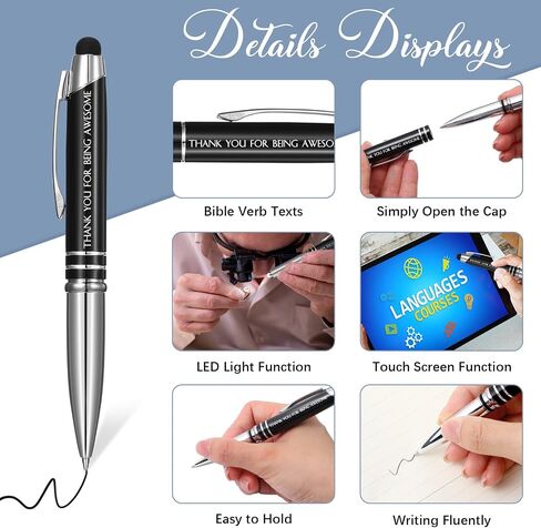 Kosiz 10 Pcs Employee Appreciation Gift Thank You Ballpoint Pen Bulk Thank You Pen with LED Light with 10 Boxes First Day of School Gift for Teacher Student Coworker Team Office Supplies(Awesome) in Kuwait