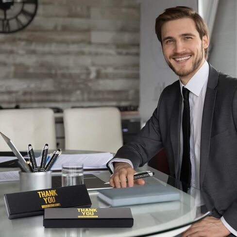 Kosiz 10 Pcs Employee Appreciation Gift Thank You Ballpoint Pen Bulk Thank You Pen with LED Light with 10 Boxes First Day of School Gift for Teacher Student Coworker Team Office Supplies(Awesome) in Kuwait
