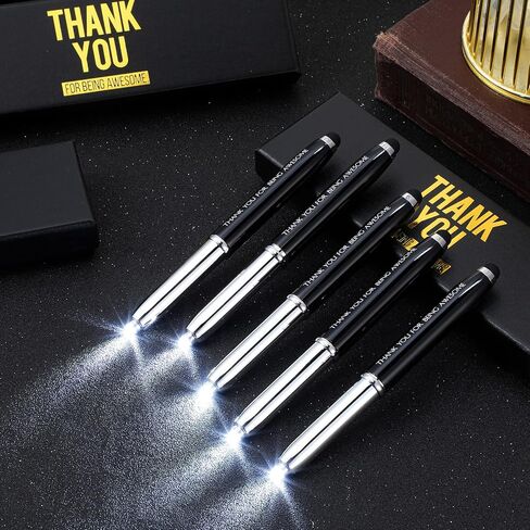 Kosiz 10 Pcs Employee Appreciation Gift Thank You Ballpoint Pen Bulk Thank You Pen with LED Light with 10 Boxes First Day of School Gift for Teacher Student Coworker Team Office Supplies(Awesome) in Kuwait
