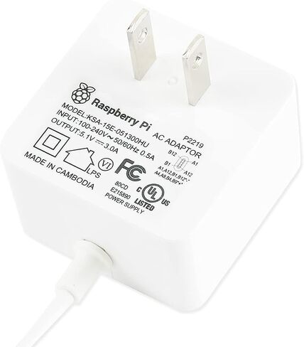 مزود طاقة Raspberry Pi بقدرة 15 وات USB-C في الولايات المتحدة - أبيض in Saudi Arabia