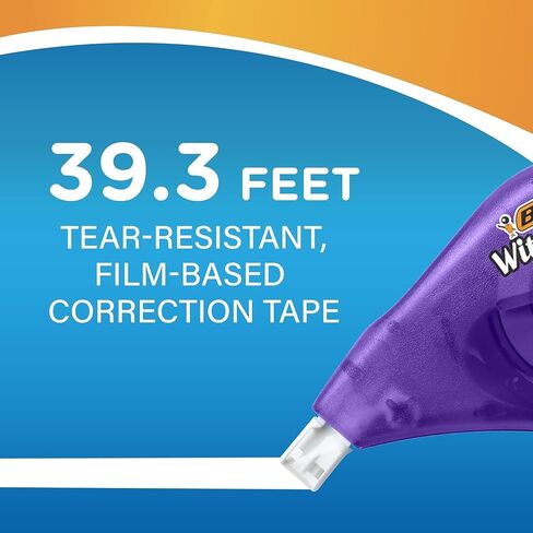 BIC WOTAP10 Correction Tape, 1/5-Inch x39.4-Ft , Single Line, 10/BX, White in Saudi Arabia