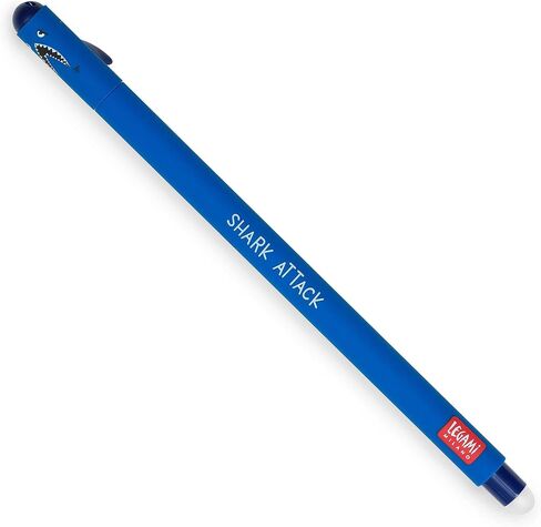 LEGAMI Erasable Gel Pen, Ball on the End for Removing Ink Without Consuming the Paper, Blue Heat-Sensitive Ink, Tip Diameter 0.7 mm, Shark Theme in Saudi Arabia