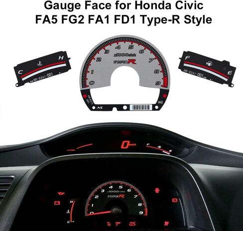 Gauge Face Compatible with Honda Civic FA5 FG2 FA1 FD1 Type-R Style in Saudi Arabia