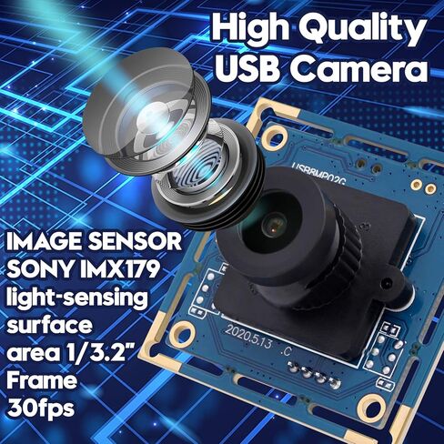 كاميرا USB بعدسة متغيرة البعد البؤري 2.8-12 مم كاميرا ويب 8 ميجابكسل مع (1/3.2 بوصة) IMX179 مستشعر صورة كاميرا ويب فائقة الدقة 3264X2448 كاميرا USB كاميرا ويب داخلية خارجية لأنظمة الفيديو in Kuwait