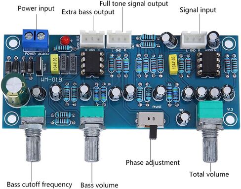 Walfront Preamp Board PreAmp Low Pass Filter Amplifier لوحة دائرة لمضخم صوت 2.1 قناة، والمحاثات، والملفات والمرشحات in Saudi Arabia