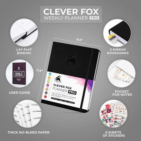 Clever Fox Planner PRO – Weekly & Monthly Life Planner to Increase Productivity, Time Management and Hit Your Goals, 8.5x11″ (Purple) in Kuwait