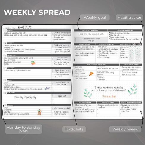 Clever Fox Planner PRO – Weekly & Monthly Life Planner to Increase Productivity, Time Management and Hit Your Goals, 8.5x11″ (Purple) in Kuwait