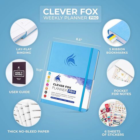 Clever Fox Planner PRO – Weekly & Monthly Life Planner to Increase Productivity, Time Management and Hit Your Goals, 8.5x11″ (Purple) in Kuwait