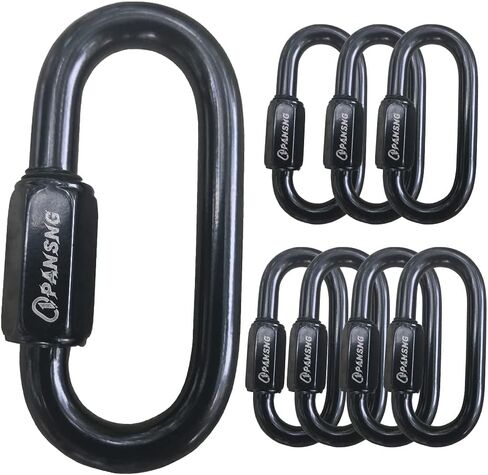 8Pack 3/16 in Black Threaded Quick Links 304 Stainless Steel Black Screw Chain Links Connectors (M5/5mm) 1200 pounds for Camping/Pet/Chandeliers… in Saudi Arabia