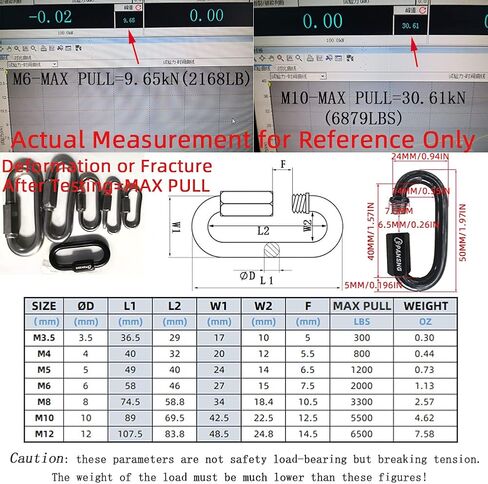 8Pack 3/16 in Black Threaded Quick Links 304 Stainless Steel Black Screw Chain Links Connectors (M5/5mm) 1200 pounds for Camping/Pet/Chandeliers… in Saudi Arabia