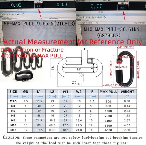 8Pack 3/16 in Black Threaded Quick Links 304 Stainless Steel Black Screw Chain Links Connectors (M5/5mm) 1200 pounds for Camping/Pet/Chandeliers… in Saudi Arabia