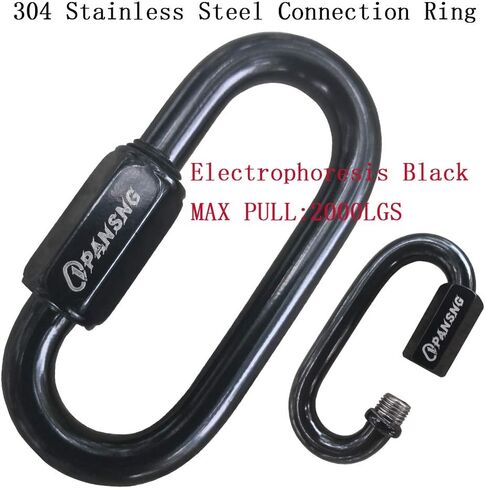 8Pack 3/16 in Black Threaded Quick Links 304 Stainless Steel Black Screw Chain Links Connectors (M5/5mm) 1200 pounds for Camping/Pet/Chandeliers… in Saudi Arabia