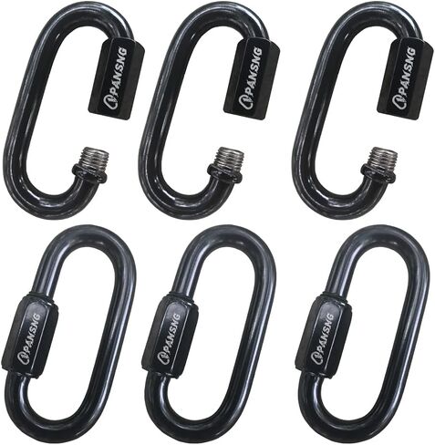 8Pack 3/16 in Black Threaded Quick Links 304 Stainless Steel Black Screw Chain Links Connectors (M5/5mm) 1200 pounds for Camping/Pet/Chandeliers… in Saudi Arabia