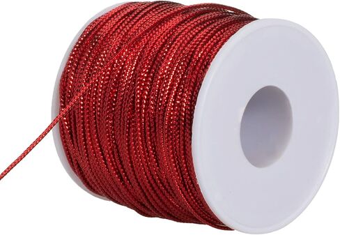 Qeuly 109 Yards Metallic Bakers Twine Christmas Decorative Wrapping Twine String, 12-Ply Glitter Gold String Cord for Crafts & Gift Wrapping (Gold) in Saudi Arabia