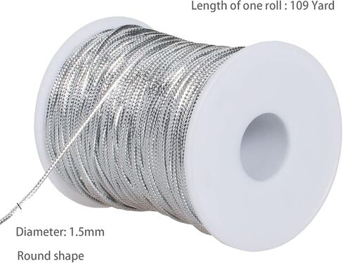 Qeuly 109 Yards Metallic Bakers Twine Christmas Decorative Wrapping Twine String, 12-Ply Glitter Gold String Cord for Crafts & Gift Wrapping (Gold) in Saudi Arabia