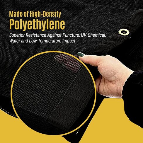 قماش شبكي محبوك عالي التحمل من AdirPro - قماش أسود اللون مقاس 10 × 14 قدم مع حلقات للملاعب والشرفة والفناء والساحات الخلفية وحمامات السباحة والدفيئة والشاحنات القلابة والمزيد - ظل بنسبة 60%، مقاوم للماء in Saudi Arabia