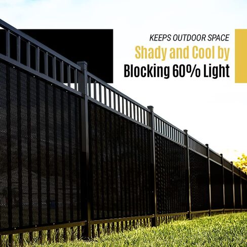 قماش شبكي محبوك عالي التحمل من AdirPro - قماش أسود اللون مقاس 10 × 14 قدم مع حلقات للملاعب والشرفة والفناء والساحات الخلفية وحمامات السباحة والدفيئة والشاحنات القلابة والمزيد - ظل بنسبة 60%، مقاوم للماء in Saudi Arabia