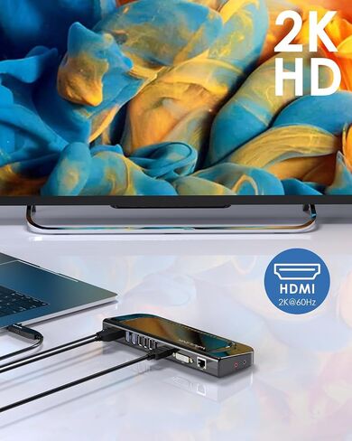 محطة إرساء الكمبيوتر المحمول WAVLINK USB 3.0 وUSB-C مزدوجة 4K، شاشة مزدوجة 5K/Dual 4K @60 هرتز لأجهزة Windows وMac، (2 HDMI و2 DP، جيجابت إيثرنت، 6 USB 3.0، صوت) in Saudi Arabia