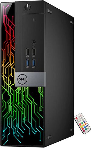 Dell OptiPlex 5060 SFF RGB Computer PC, Intel Core i5-8500, RX 550 4GB GDDR5, 32GB RAM, 512GB NVMe, 1TB HDD, 22 Inch HDMI Monitor, Gaming Speakers, WiFi, Bluetooth, Windows 11 Pro (Renewed) in Saudi Arabia