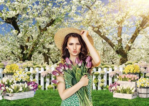 AIIKES 7X5FT Spring Backdrop White Flowers Forest Tree Photography Backdrop Birthday Party Wedding Baby Shower Decor Photo Studio Prop 12-665 in Saudi Arabia