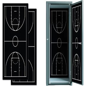 2 Pcs Locker Magnetic Wallpaper Basketball Court Black 12" x 36" Wall Magnetic Sticker Removable Locker Accessories Decor Easy Install for Office School