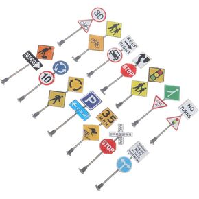 Toyvian 14Pcs Traffic Signs Educational Road Indicator for DIY Sand Table Play and Cognitive Development Enhances Imagination and Safety Awareness